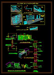 نقشه اتوکد جزییات اجرایی وال پست در دیوار ها و جانپاه بام